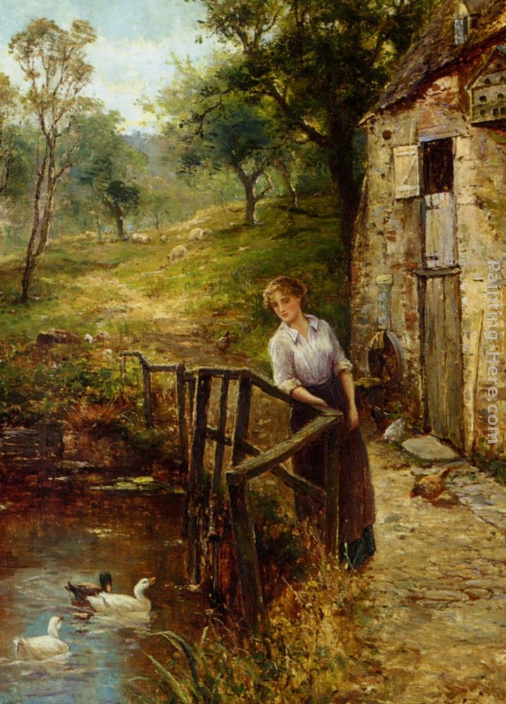 Ernst Walbourn Young Lady at the Mill Pond